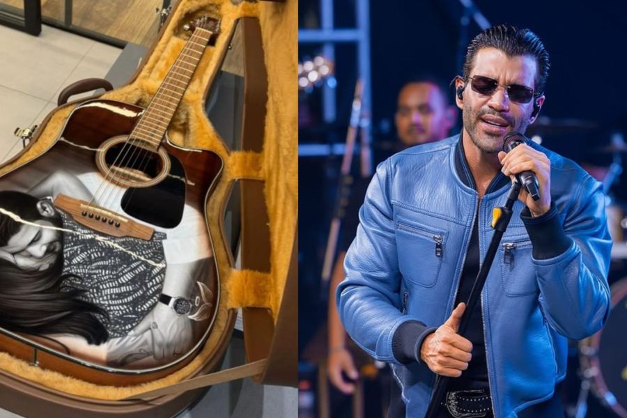 Gusttavo Lima é homenageado com violão personalizado em reconhecimento pelas