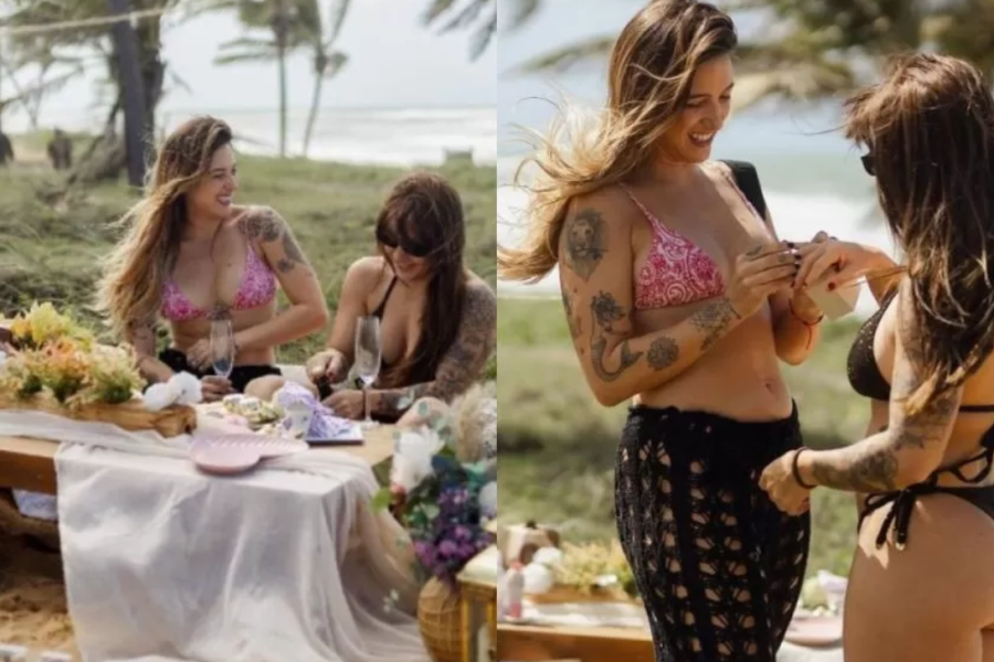 Tati Dias pede Lauana Prado em casamento durante viagem romântica Tati Dias pede Lauana Prado em casamento durante viagem romântica